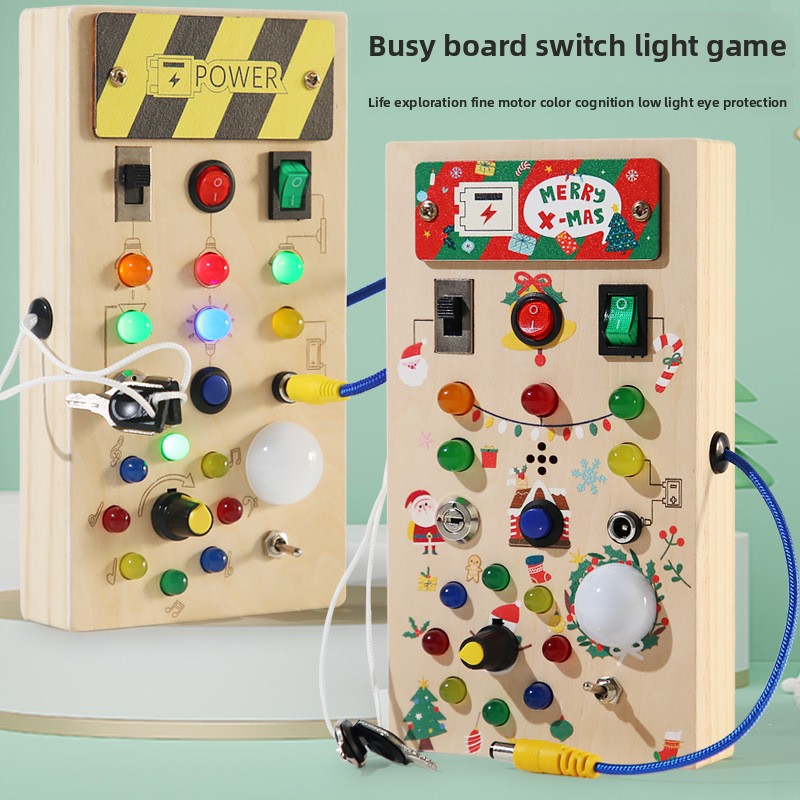 Montessori Wooden Busy Board Toddler - Mainan Edukasi Papan Aktivitas Terinspirasi Montessori