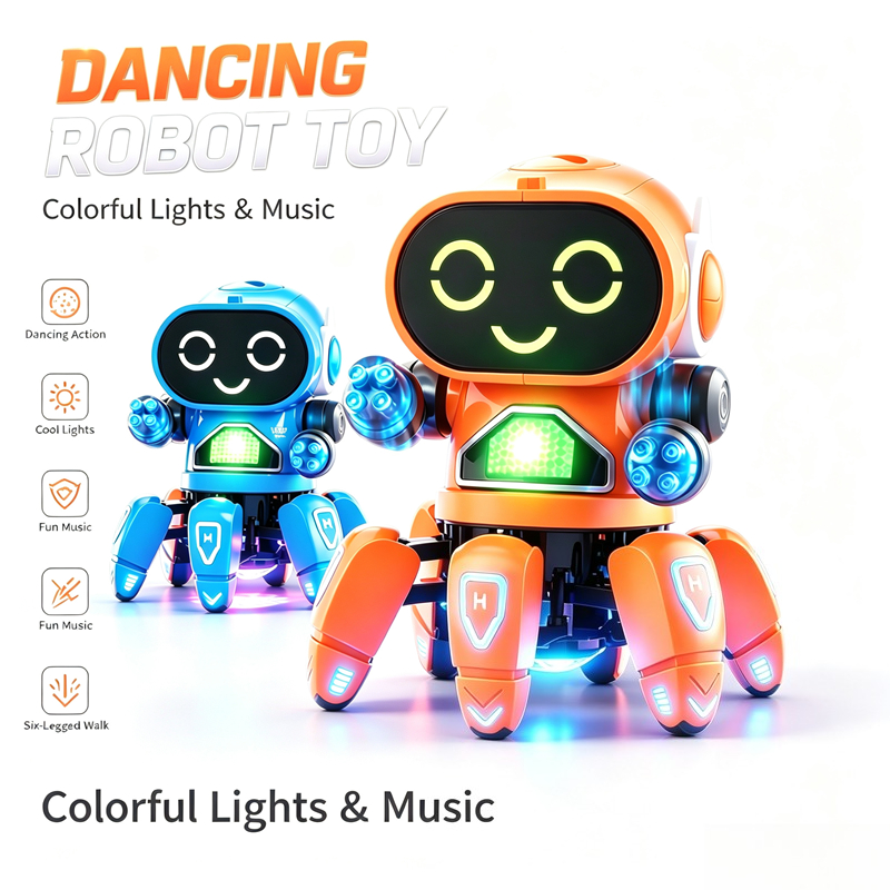 Educational Toys - Robot Ikan Berkepala Enam dengan Efek
