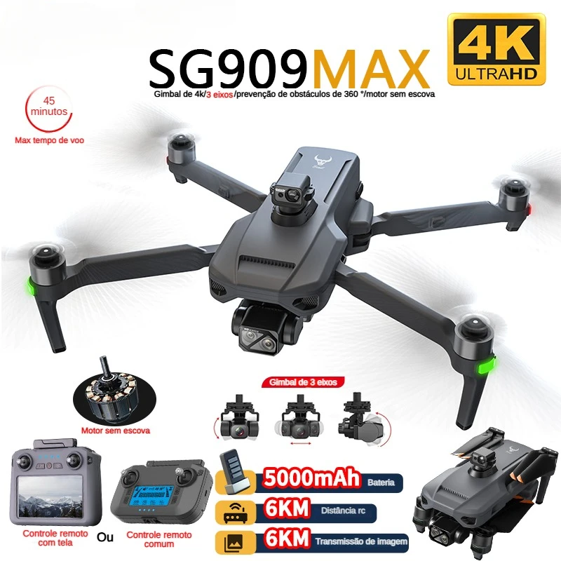 Fpv Brushless Rc Drone 4K - ZLL SG909 SG909MAX Drone profesional, Drone