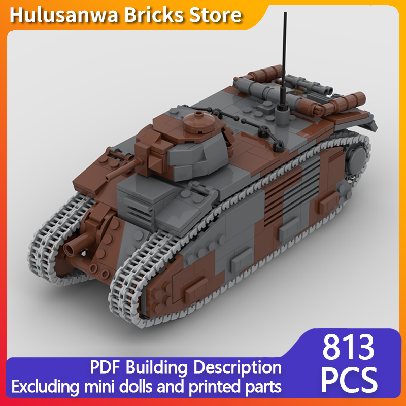 Lego Compatible Military Tank - Tank Militer B1 Bis Model MOC,
