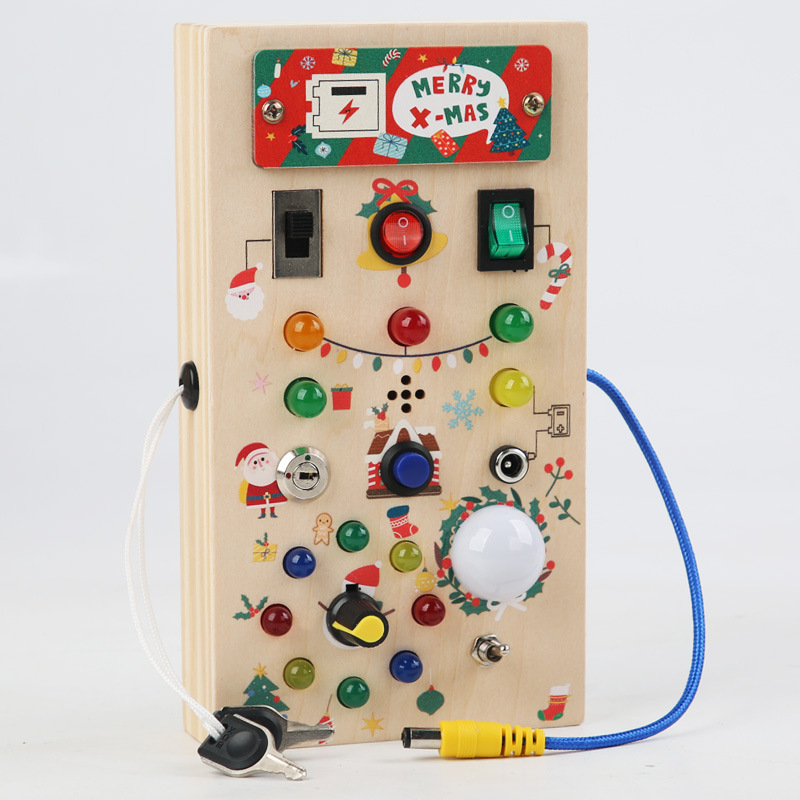 Mainan Edukasi Papan Aktivitas - Montessori Wooden Busy Board Toddler ulasan dan harga