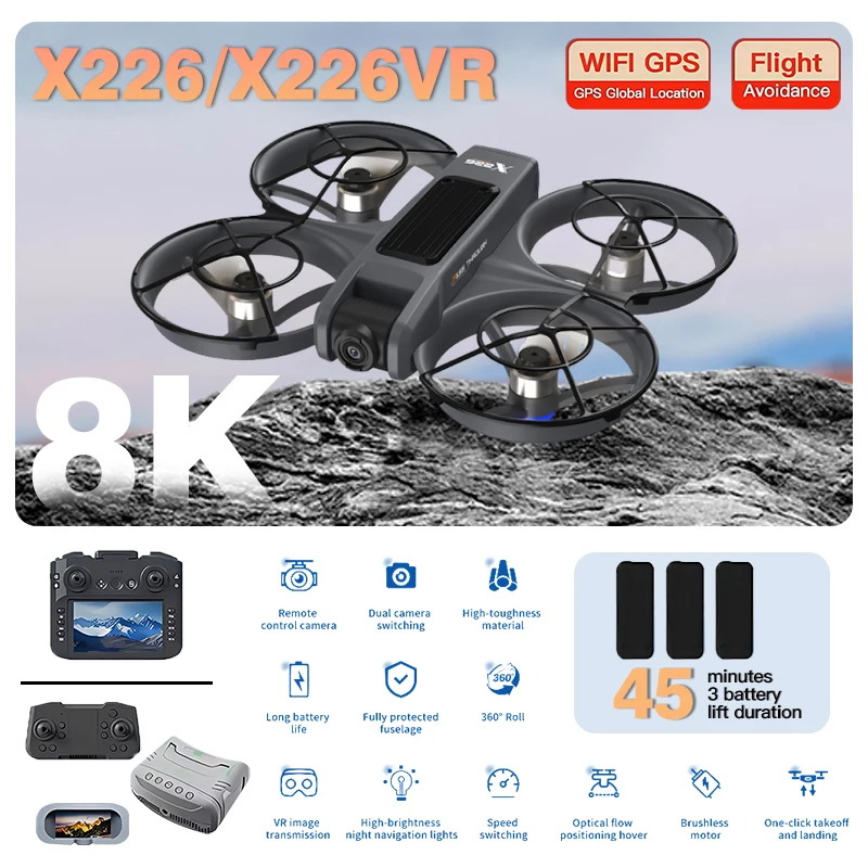 Drone RC FPV X226 X226VR Asli, - Fpv Brushless Rc Drone 4K ulasan dan harga